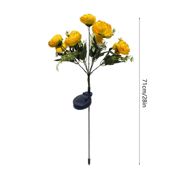 Kieccall 7 Bloom Camellia Bud Solar Stake Light LED Lamp for Outdoor Garden Lawn Patio Yard Floral Landscape Decor