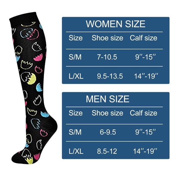 Kieccall 8-Pack Compression Sport Socks, Moisture-Wicking Long Tube For Running Fitness And Outdoor Activities