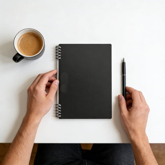 Kieccall A5 Lined Ring Binder Notebook Refillable Journal for Office Home Daily Note Taking and Meeting Recording