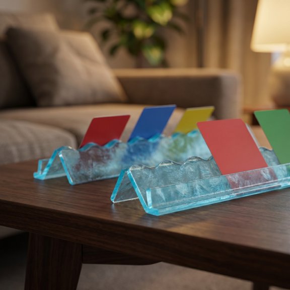 Kieccall Acrylic Mahjong Rack Tile Holder Stand for Mahjong Game Table Organizer Gift