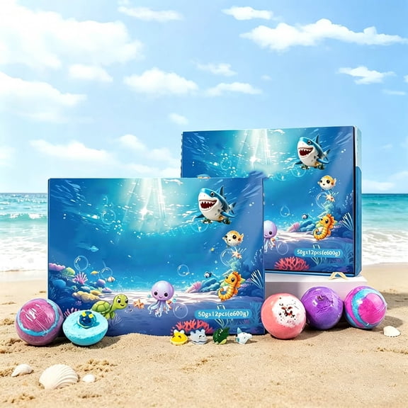Kieccall Bath Fizzy Ball Relaxing Body Care Set 12 Pack Fragrant Bubble Spa Supplies for Home Daily Bath Leisure Soothing Body Maintenance Experience Gift