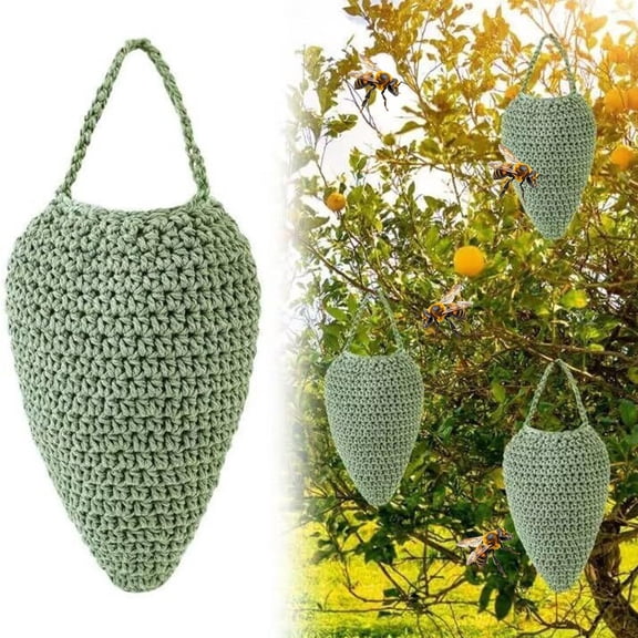 Kieccall Bee Repellent Decoy Hanging Nest with Cotton Filling, Realistic Honeycomb Design for Garden Patio Deck, Safe Outdoor Wasp Deterrent for BBQ and Entertainment Areas