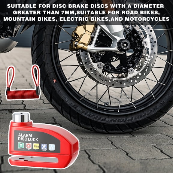 Kieccall Bike Disc Brake Lock, Anti Theft Security Alarm Lock for Outdoor Cycling Road Riding Vehicle Safety Protection