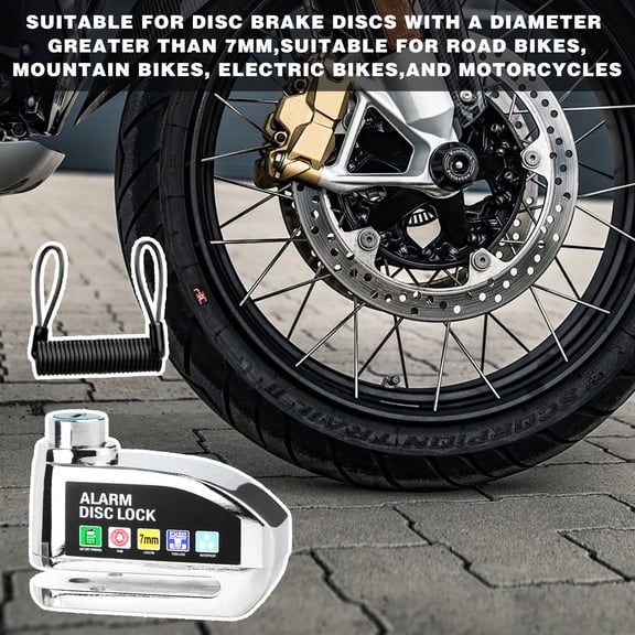 Kieccall Bike Disc Brake Lock, Anti Theft Security Alarm Lock for Outdoor Cycling Road Riding Vehicle Safety Protection