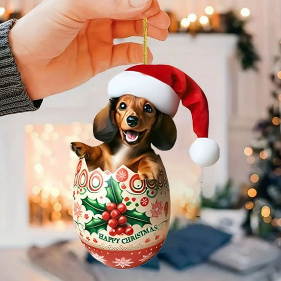 Kieccall Border Product Christmas Dog Car Hanger Christmas Decoration Acrylic Car Hanger Home Hanger