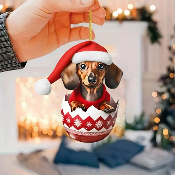 Kieccall Border Product Christmas Dog Car Hanger Christmas Decoration Acrylic Car Hanger Home Hanger