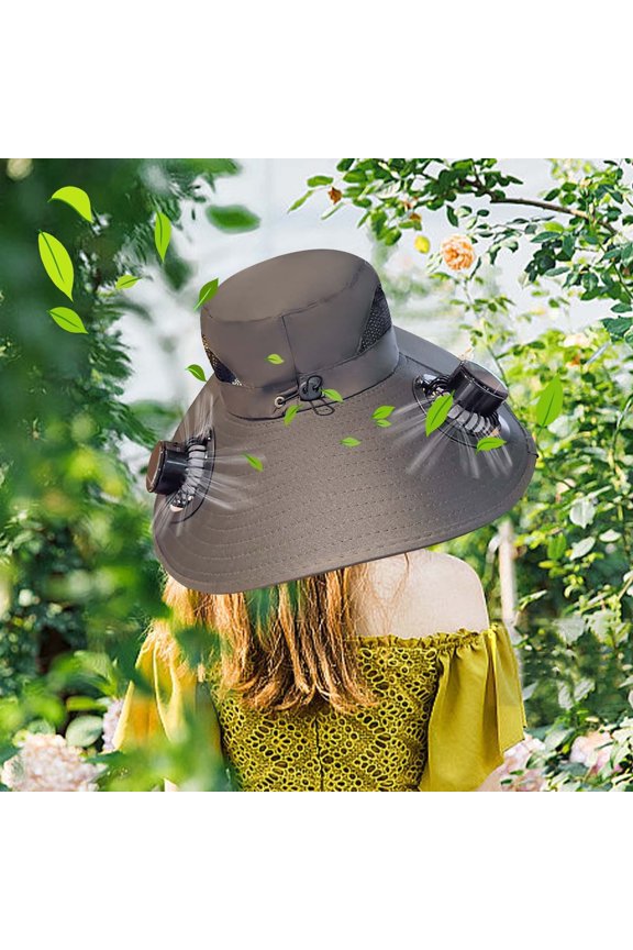 Breathable Sun Protection Visor Hat Built In Cooling Fan Outdoor Headwear For Summer Travel Sports Activity Gift