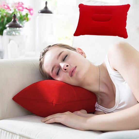 Kieccall Camping And Hiking Plushs Rectangular Napping Inflatable Pillow Outdoor Camping Cushion Travel Plushs Inflatable Pillow