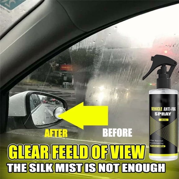 Kieccall Car Windshield Glass Defogger Spray Automotive Anti Mist Rain Repellent for Car Windshield Helmet Glass Clean Defog for Clear Safe Driving 3.4 fl oz