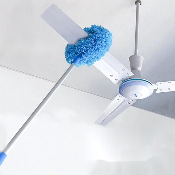 Kieccall Ceiling Fan Duster Fiber Dust Remover Long Handle Tool For Home High Corner Ceiling Fan Dust Cleaning Daily Maintenance Gift