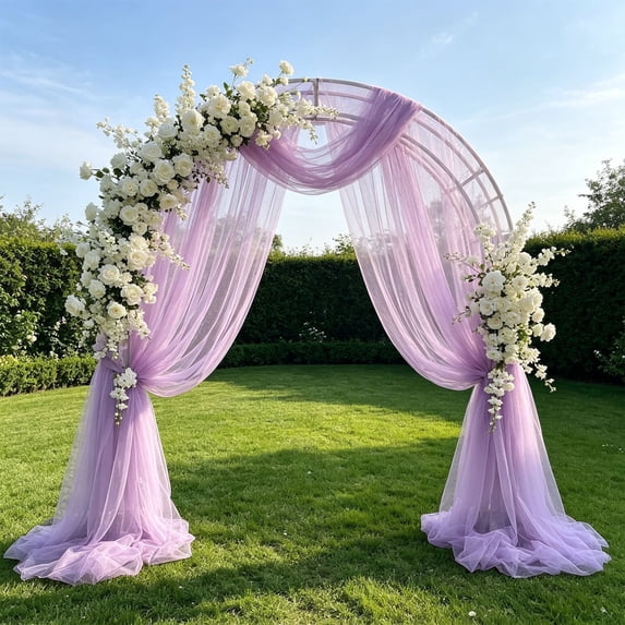 Kieccall Chair Decoration Wedding Drape 78.74 Inch Sheer Fabric Sash for Outdoor Wedding Party Ceremony Romantic Event Chair Ornament Gift