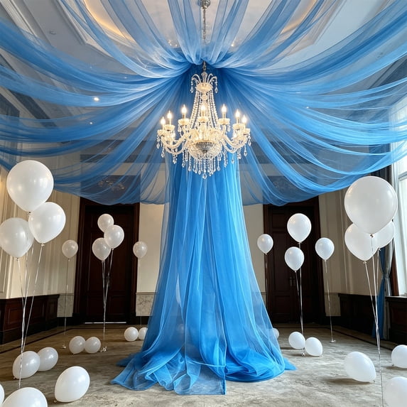 Kieccall Chair Decoration Wedding Drape 78.74 Inch Sheer Fabric Sash for Outdoor Wedding Party Ceremony Romantic Event Chair Ornament Gift