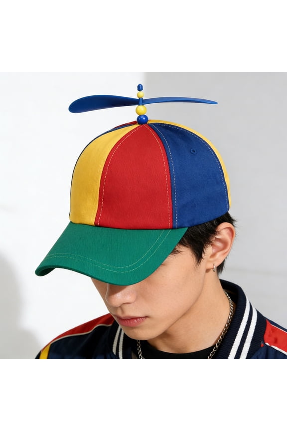 Color Block Propeller Baseball Cap Novelty Casual Hat for Daily Wear Fun Fashion and Outdoor Use Gift