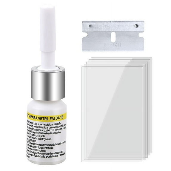 Kieccall Cracks Gone Glass Repair Kit Windshield Repair Kit Windshield Crack Repair Kit For Chips And Cracks Fix For Chips Cracks Star-Shape Cack 3ml