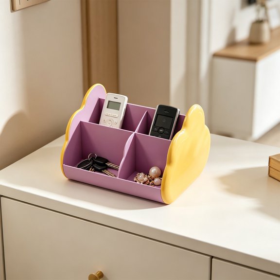Kieccall Cute Cloud Shape Desktop Storage Box Compartment Desk Organizer for Office Gift