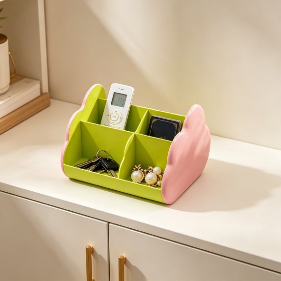 Kieccall Cute Cloud Shape Desktop Storage Box Compartment Desk Organizer for Office Gift
