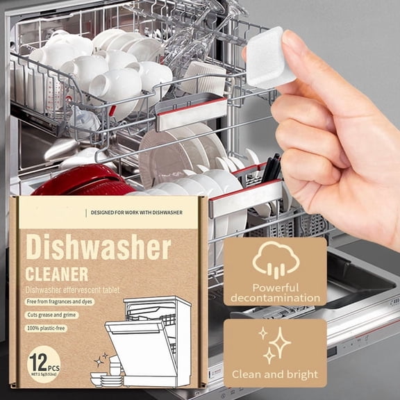 Kieccall Dishwasher Cleaner Tablets, Appliance Descaler, Home Kitchen Dishwasher, Oil Stain Odor Removal