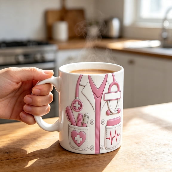 Kieccall Doctor Themed Coffee Mug Ceramic Cup for Medical Workers Office Gift Gift
