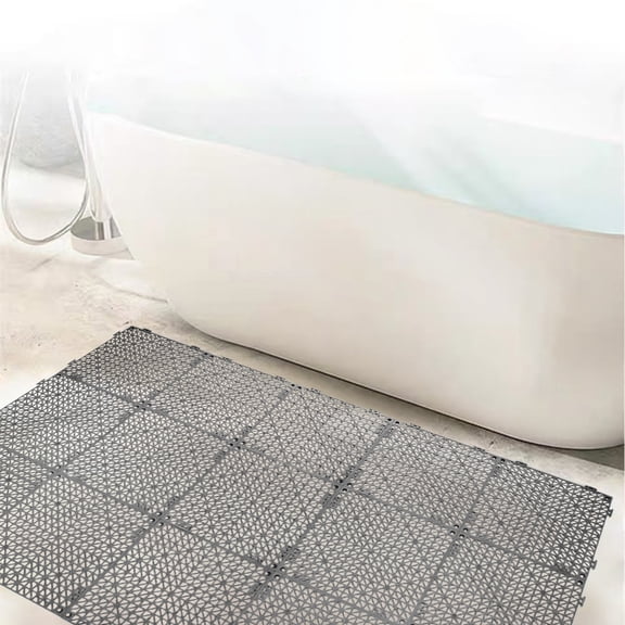 Kieccall Drainage Interlocking Floor Tiles, Non-Slip Pool Deck Drain Tiles For Flooring, Beach Soft Pvc Splicing Modular Cushion Mats, Rubber Floor Tiles With Holes For Shower Basement Garage Shed