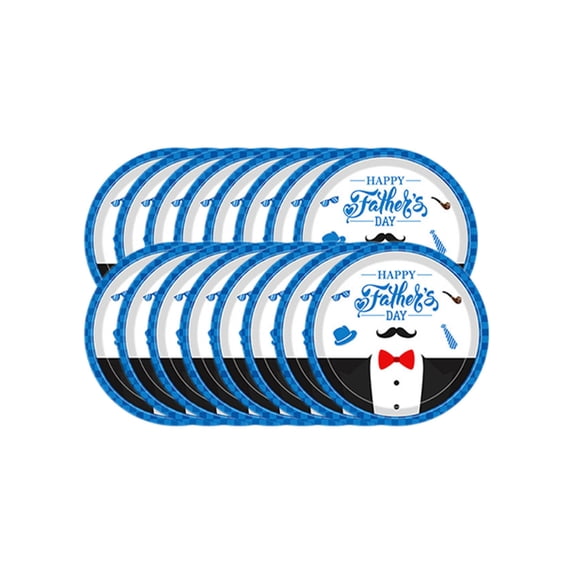 Kieccall Father's Day Party Supplies Disposable Tableware Set for Home Party Plates Cups Napkins Tablecloth Banner