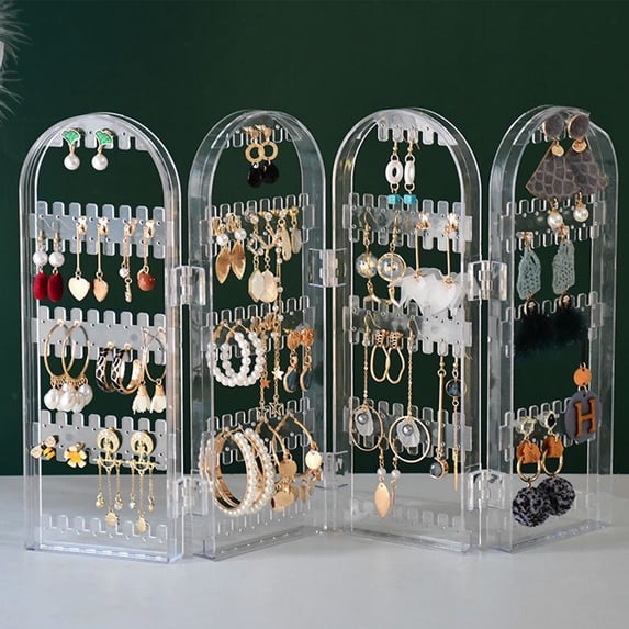 Kieccall Foldable Jewelry Display Stand Necklace Earring Holder for Vanity Table Gift
