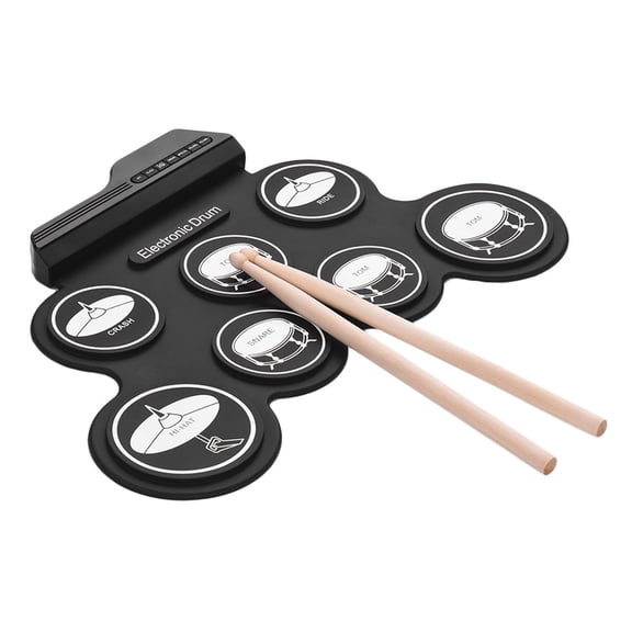 Kieccall Folding USB Electronic Drum Set Portable Digital Drum Kit Music Home Gift Hobby