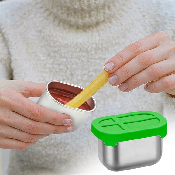 Kieccall Food Container 304 Stainless Steel Dipping Bowl for Lunch Bento Box with 1.69 fl oz Storage