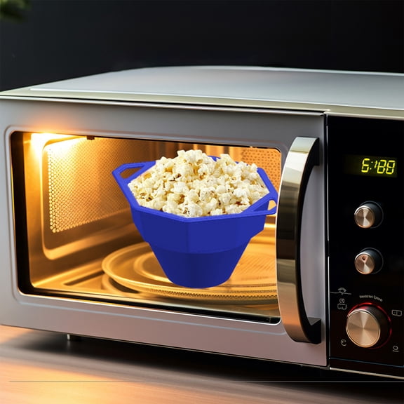 Kieccall Food Grade Silicone Popcorn Bowl Heat Resistant Foldable Microwave Popcorn Bucket with Lid