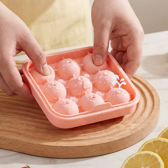 Kieccall Football Pattern Ice Tray, 9 Grid Silicone Freezer Mold for Summer Party Cold Drink Beverage Atmosphere Decoration