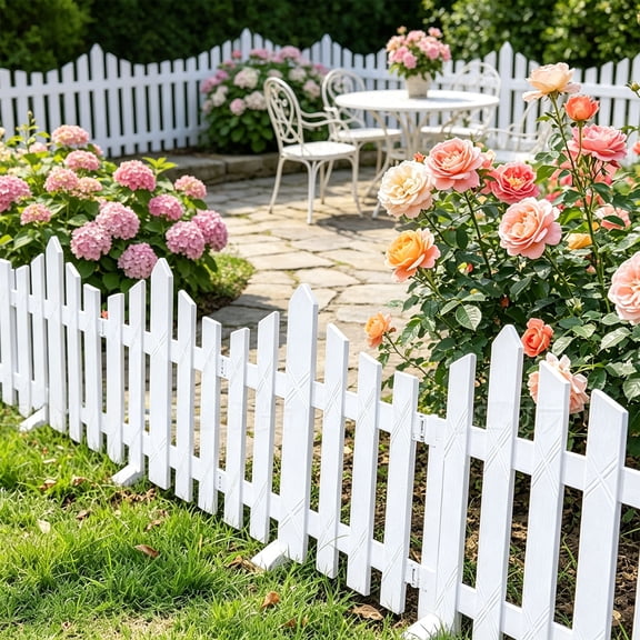 Kieccall Garden Fence Outdoor Yard Barrier, Decorative Partition Railing for Lawn Flower Bed Patio Landscape Edging Plant Protection Outdoor Garden Fencing Decor Gift
