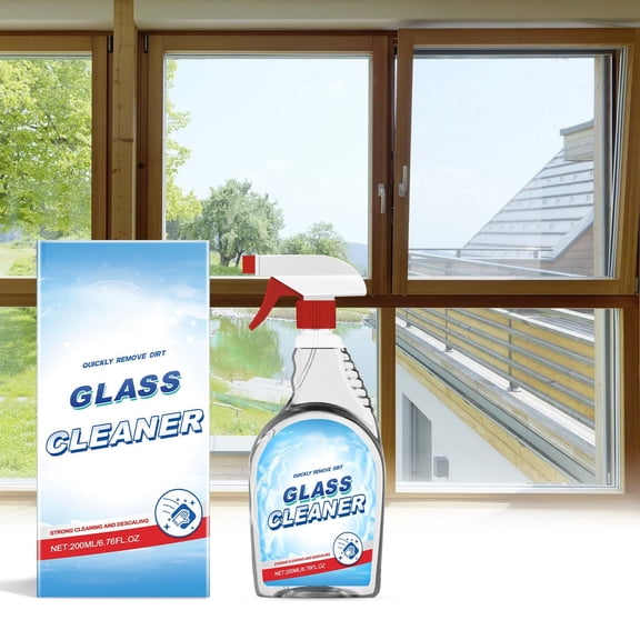 Kieccall Glass Cleaner Spray Rust Grease Stain Remover 6.76 fl oz Bright Restoration Formula for Home Window Mirror Glass Surface Care Gift