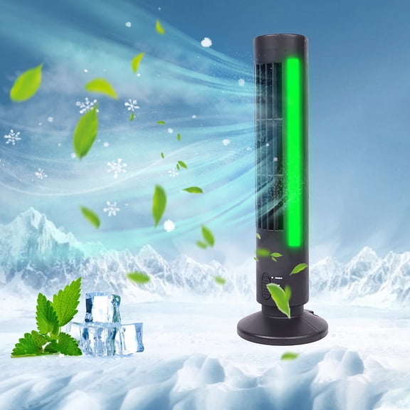 Kieccall Glow In Dark Side Light Tower Fan Quiet Cooling Device For Home Living Room Summer Cooling With Towel