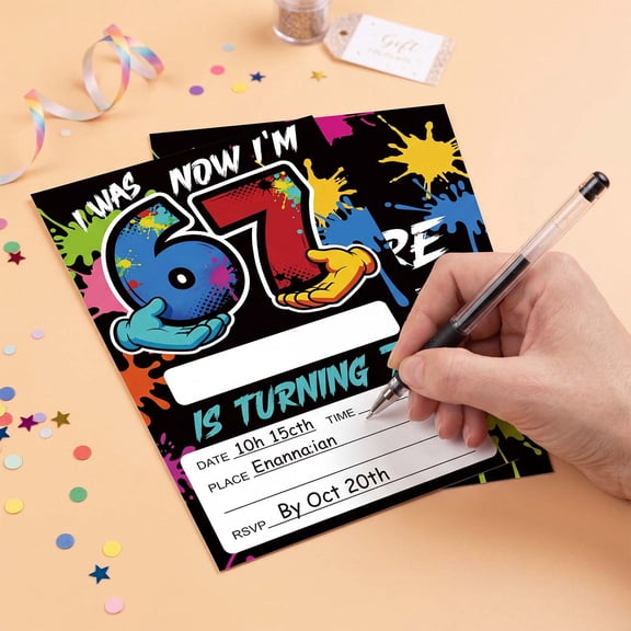 Kieccall Growing Up Birthday Party Invitations Blank Fill in Party Invitation Cards Gift