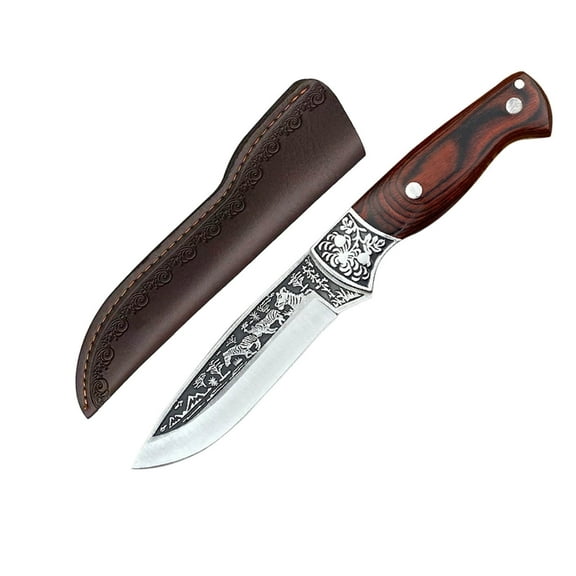 Kieccall Hand Forged Boning Knife Multi-Purpose Meat Cutter for Kitchen Camping Portable Meat Processing Tool