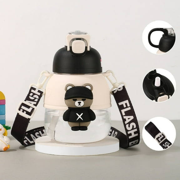 Kieccall Large Belly Cup Little Ones Water Bottle High Aesthetics Large Capacity Plastic Straw Cup Unisex Toddler、Preschooler、Youngstertons Of Water