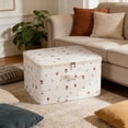 thumbnail image 1 of Kieccall Large Capacity Foldable Oxford Fabric Storage Bin Soft Lid Floral Box with Handle Gift, 1 of 6