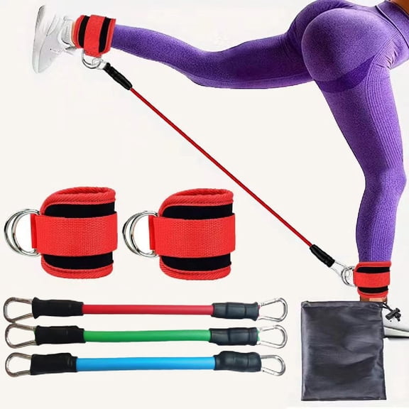 Kieccall Leg Hip Strength Trainer 6 Piece Ankle Resistance Band Set for Home Gym Body Shaping Workout Exercise