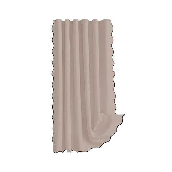 Kieccall Linen Textured Shower Curtain Wavy Edge Bath Screen Waterproof Fabric Drape, 70.87 by 78.74 Inch for Bathroom Shower Tub Separation Home Decor Daily Wet Dry Partition Gift