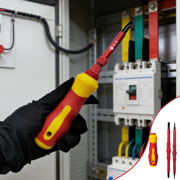 Kieccall Magnetic Insulated Screwdriver Combo, Cross and Flat Head Electrician Tool for Home Electrical Equipment Daily Repair Service Gift