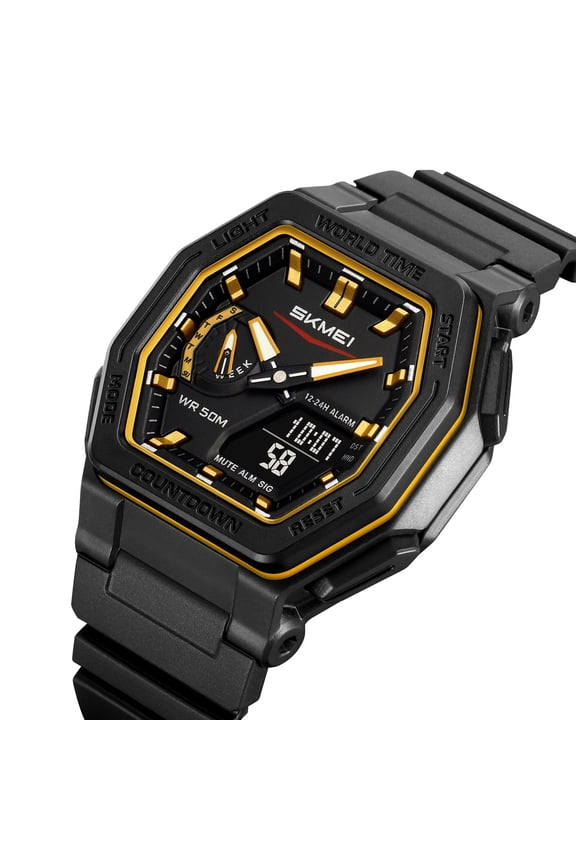 Mens Outdoor Sports Digital Watch, Waterproof with Luminous Display, for Hiking, Camping, Running, and Swimming