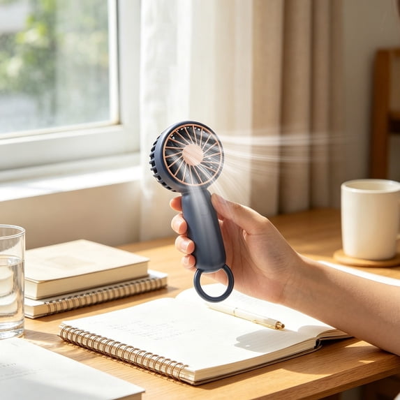 Kieccall Mini Handheld Fan USB Rechargeable Compact Personal Cooling Device Lightweight Portable Air Cooler for All Season Use