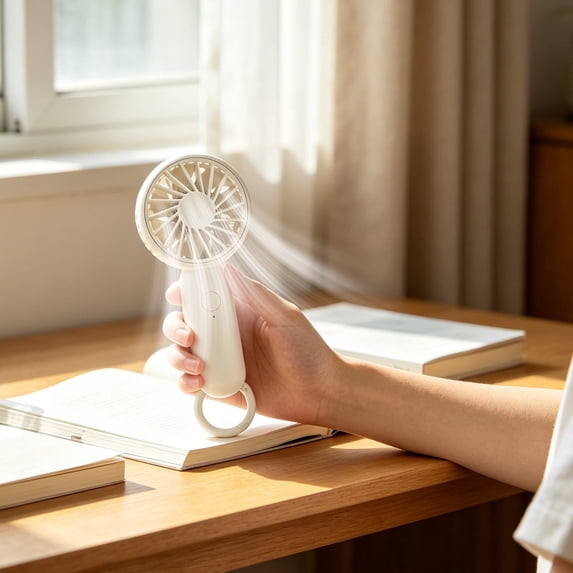 Kieccall Mini Handheld Fan USB Rechargeable Compact Personal Cooling Device Lightweight Portable Air Cooler for All Season Use