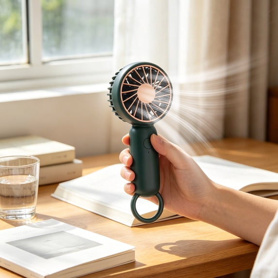 Kieccall Mini Handheld Fan USB Rechargeable Compact Personal Cooling Device Lightweight Portable Air Cooler for All Season Use