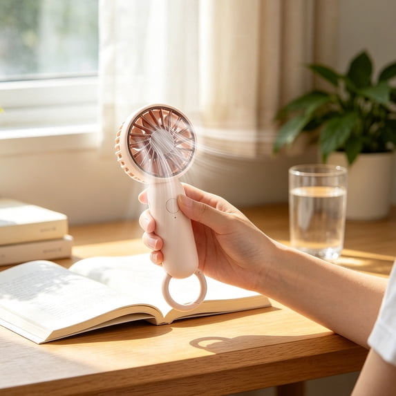 Kieccall Mini Handheld Fan USB Rechargeable Compact Personal Cooling Device Lightweight Portable Air Cooler for All Season Use