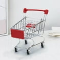 thumbnail image 1 of Kieccall Mini Simulated Supermarket Shopping Trolley, Small Rolling Hand Push Replica Cart, Compact Decorative Shopping Cart for Household Scene Display Leisure Ornament Gift, 1 of 3