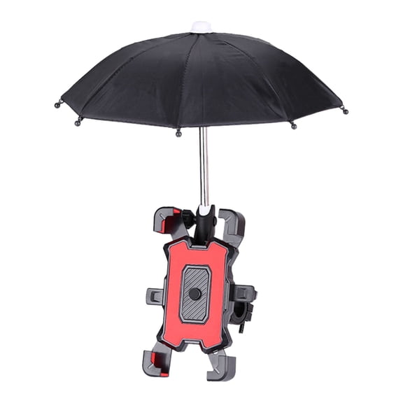 Kieccall Motorcycle Phone Umbrella Stand - 360° Rotatable Mini Parasol, Portable Sun/rain Shield for Bicycle & Bike Riders