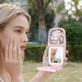thumbnail image 1 of Kieccall Multi Function Personal Fan 2 in 1 Fan with LED Makeup Mirror Handheld Desktop Neck Fan for Home Office Use, 1 of 5