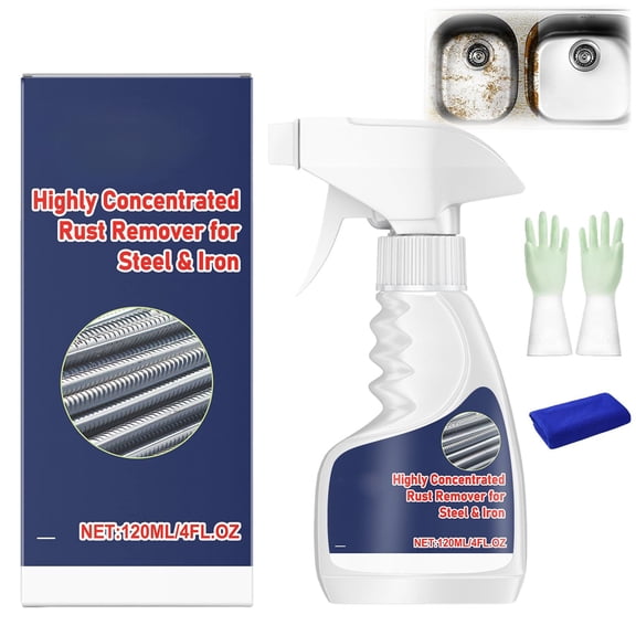 Kieccall Multi Purpose Rust Remover Metal Cleaning Solution Complete Kit with Gloves and Cloth for Household Garage Derusting Stain Removal Safe Operation Gift