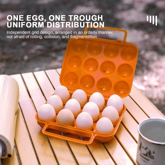Kieccall Outdoor 12-Egg Plastic Carrier - Portable Durable With Handle, Leak-Proof For Camping & Egg Storage