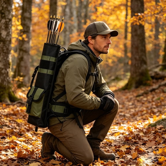 Kieccall Oxford Fabric Outdoor Arrow Storage Bag Portable Archery Quiver Pouch for Hunting Gift